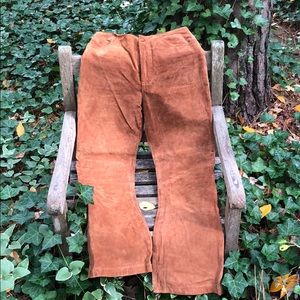 Real suede fully lined leather pants